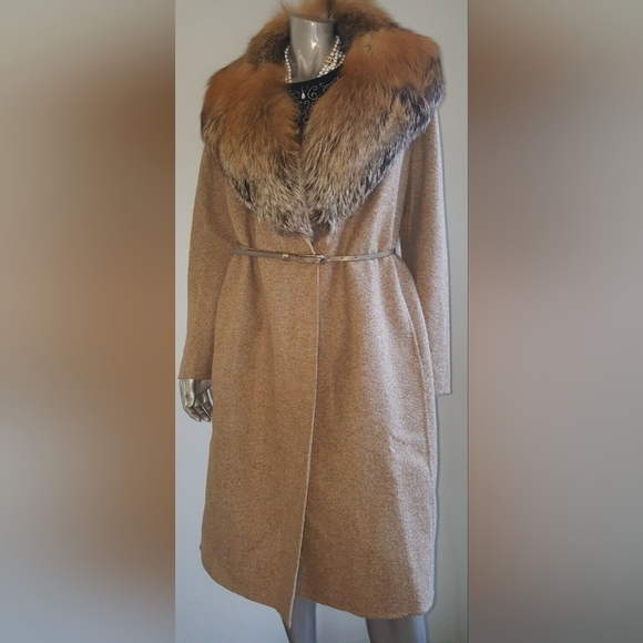 °$7,000 OSCAR DE LA RENTA STUNNING FOX FUR ALPACA MOHAIR WOOL RUNWAY COAT 4 - 12 - Picture 1 of 11